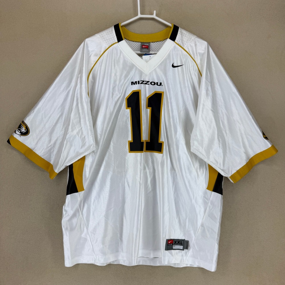 Nike Mizzou Tigers Football Jersey White Black Gold Number 11 XXL Mens - Picture 1 of 16